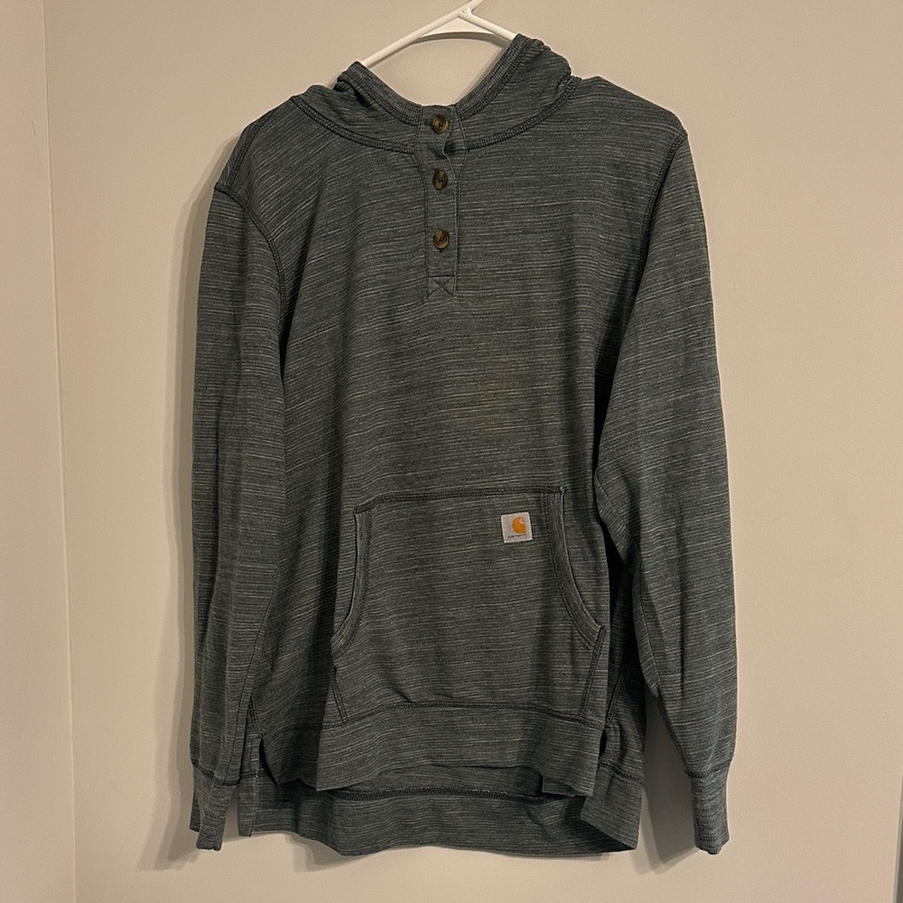 Carhartt Greenish-Gray Norwalk Elm Button-Up Hoodie